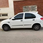 قالپاق اسپرت تیبا سایز رینگ و لاستیک فابریک ماشین تیبایی 13 اینچ مدل اوپتیمایی رنگ استیل مشکی تیبا هاچ بک 2