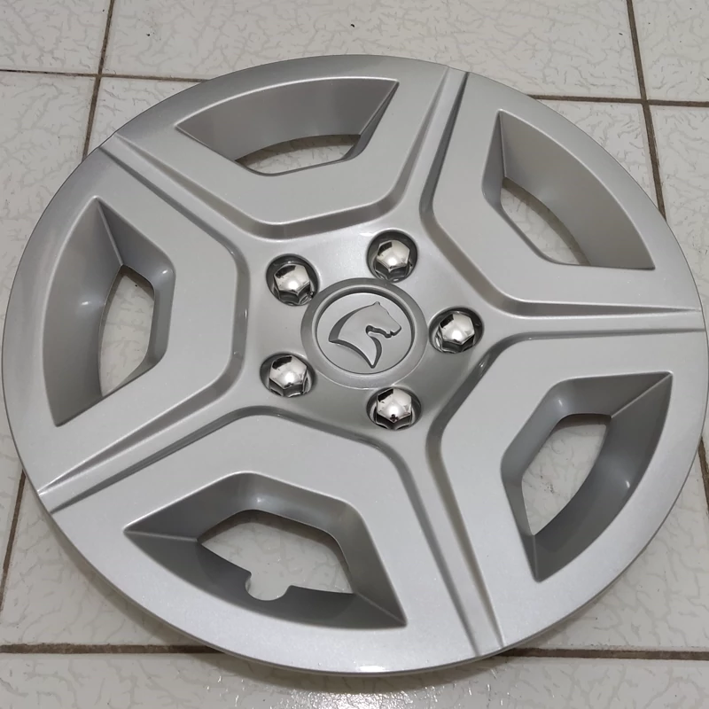 قالپاق تارا ابویی سایز رینگ 15 اینچ فابریک چرخ ماشین تارایی لوگو اسب ایرانخودرو حک شده پیچ استیل رنگ مدل 5پر فابریکی