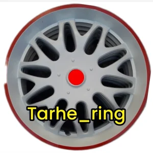 قالپاق طرح رینگ پراید و تیبا سفید رنگ نوار قرمز سایز 13